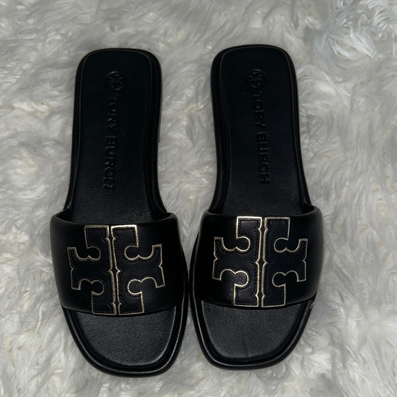 Tory Burch Shoes - NEW Tory Burch Black Sandals with Gold Accents